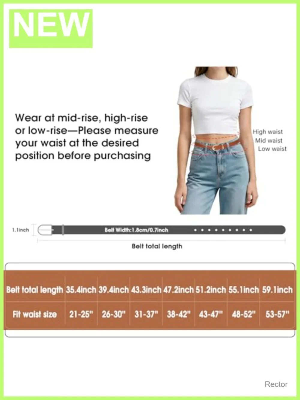 Women's Skinny Faux Leather Belt with Gold Curved Buckle for Jeans Dress